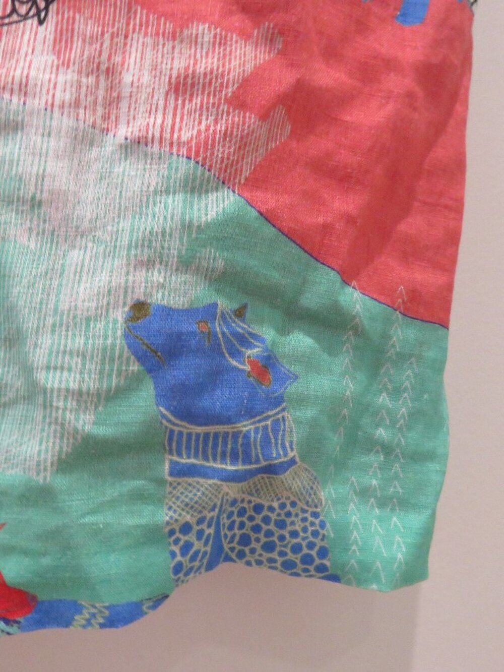 SAVE THE QUEEN 100% Linen Abstract Artsy Dress XL Quirky Lagenlook Avant Garde - Picture 9 of 16